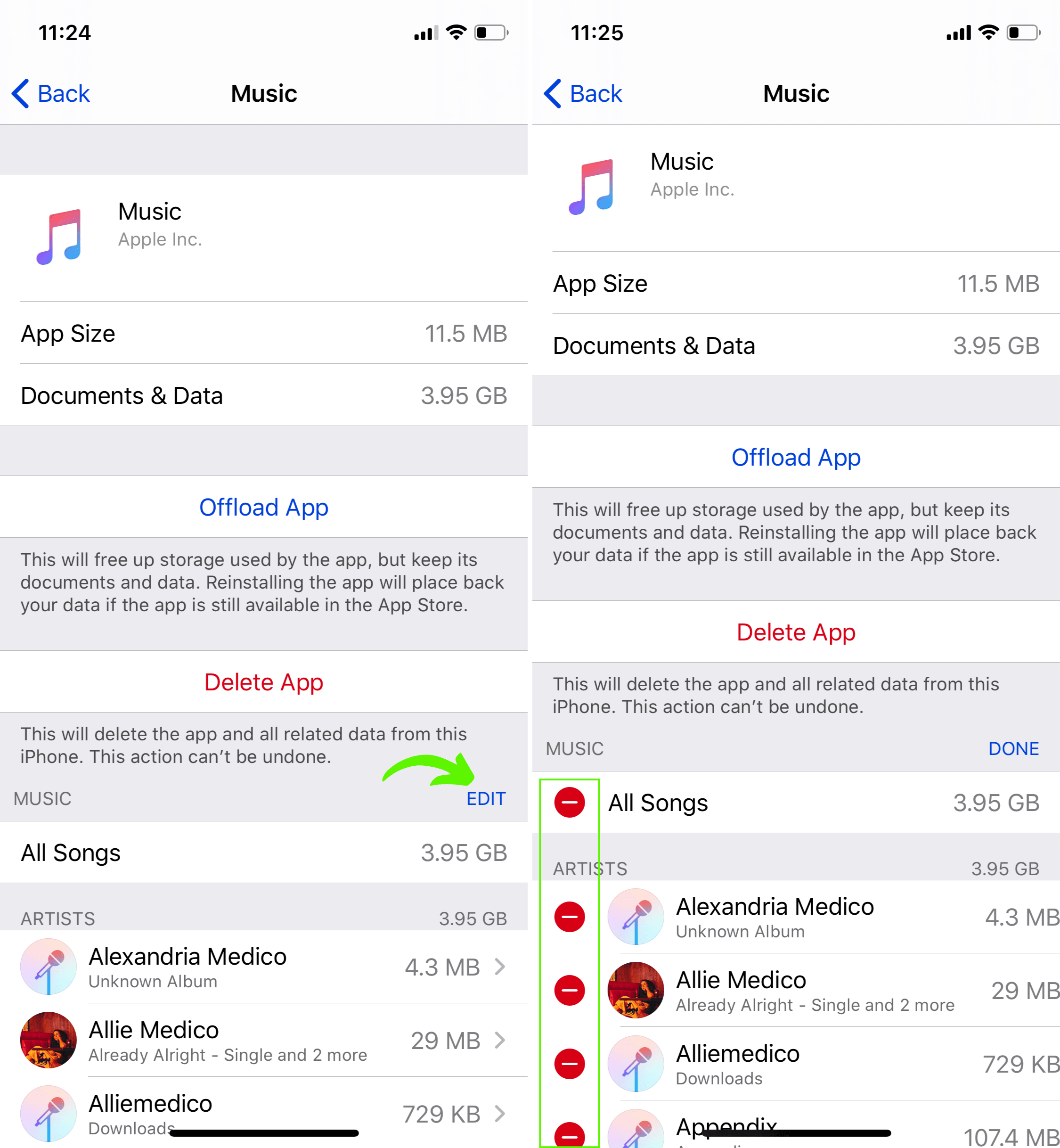 How to clear up space on iPhone by deleting downloaded music