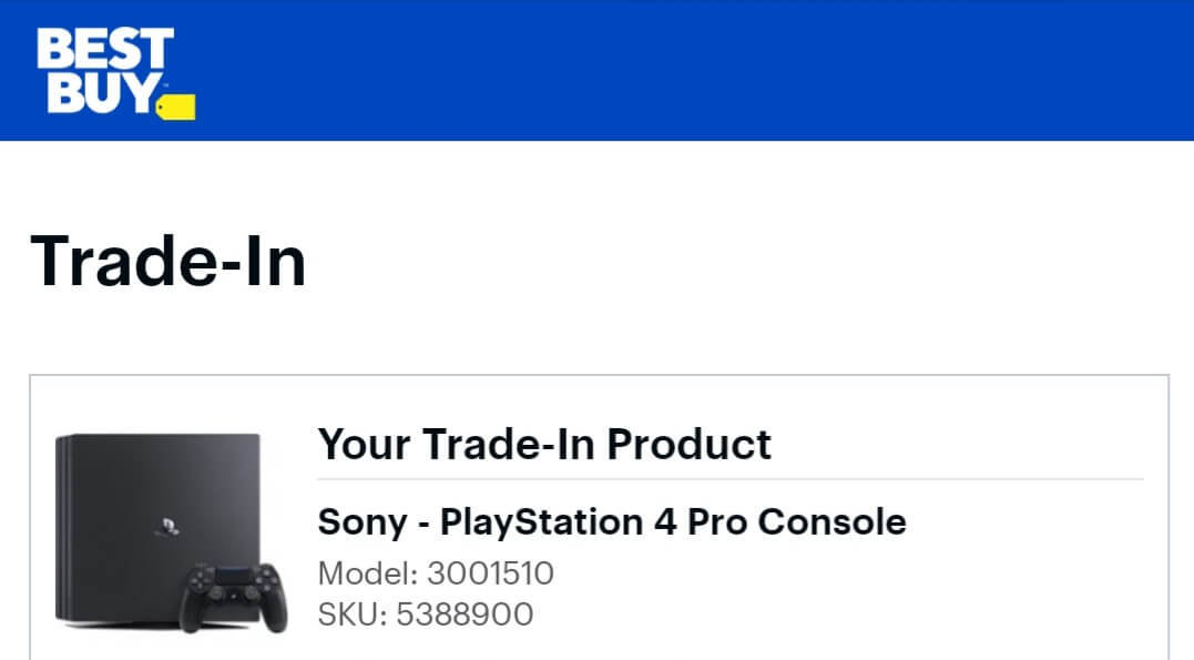 Best Buy PlayStation 4 Pro Trade-In Value